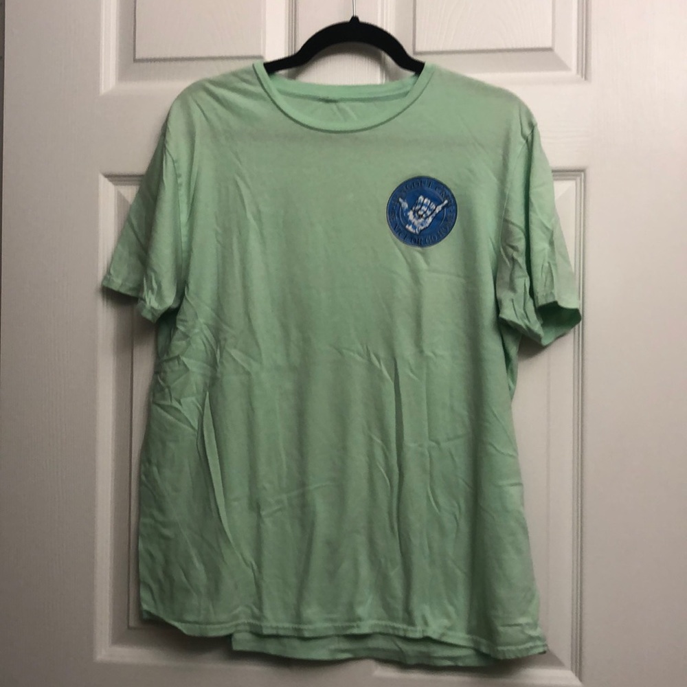 Green unisex L Hangout Gulf Shores T shirt with tie dye back
